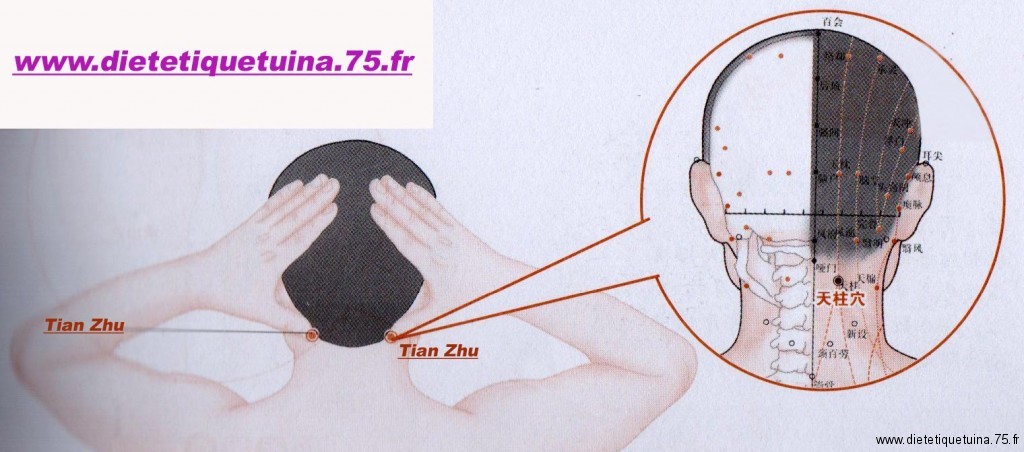 Massage des 2 points Tian Zhu
