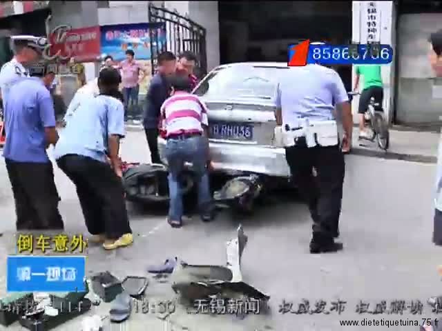 Accident de voiturea vec scooter en chine
